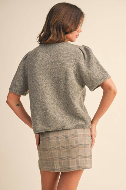 PUFF SLEEVE CARDIGAN