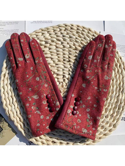 Floral Touchscreen Gloves