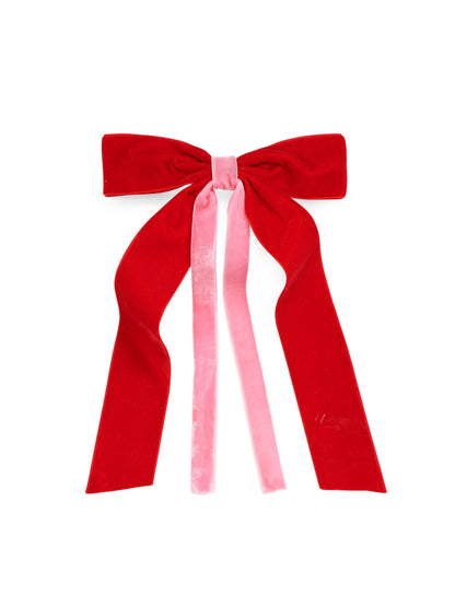 TWO-TONE VELVET BOW CLIP