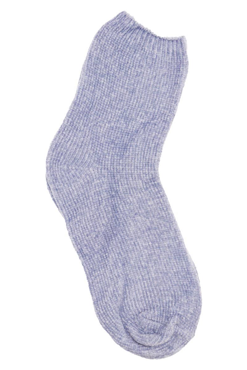 Velvety Chenille Knitted Quarter Socks