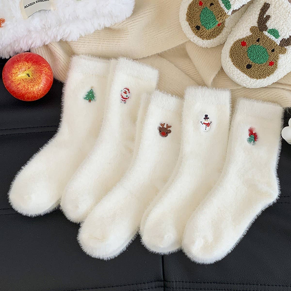 White Christmas Socks