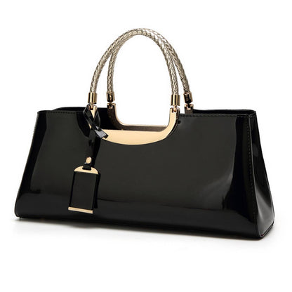 Patent Leather Tote Black