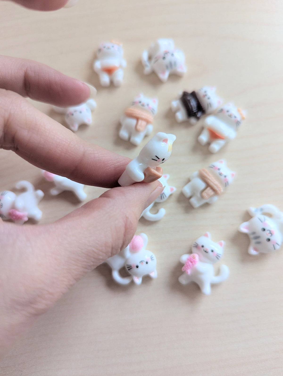 Thinking of You Cat Card + Mini Cat Trinket. Cat Lover Gift