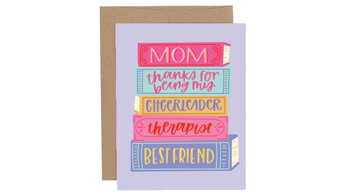 Mom Book Stack Card