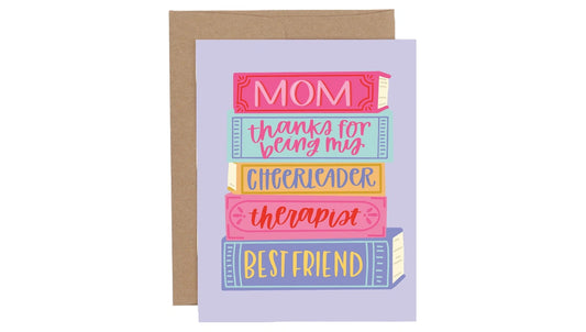Mom Book Stack Card