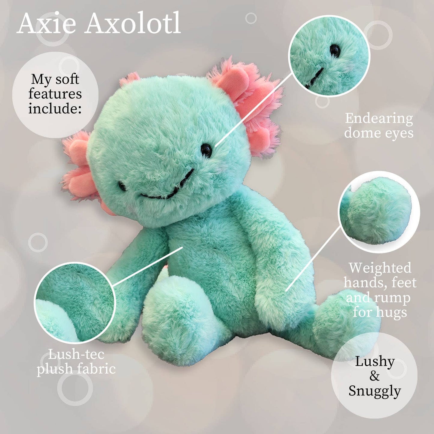 Aqua Axolotl Plush Toy