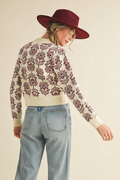 Floral Pattern Sweater