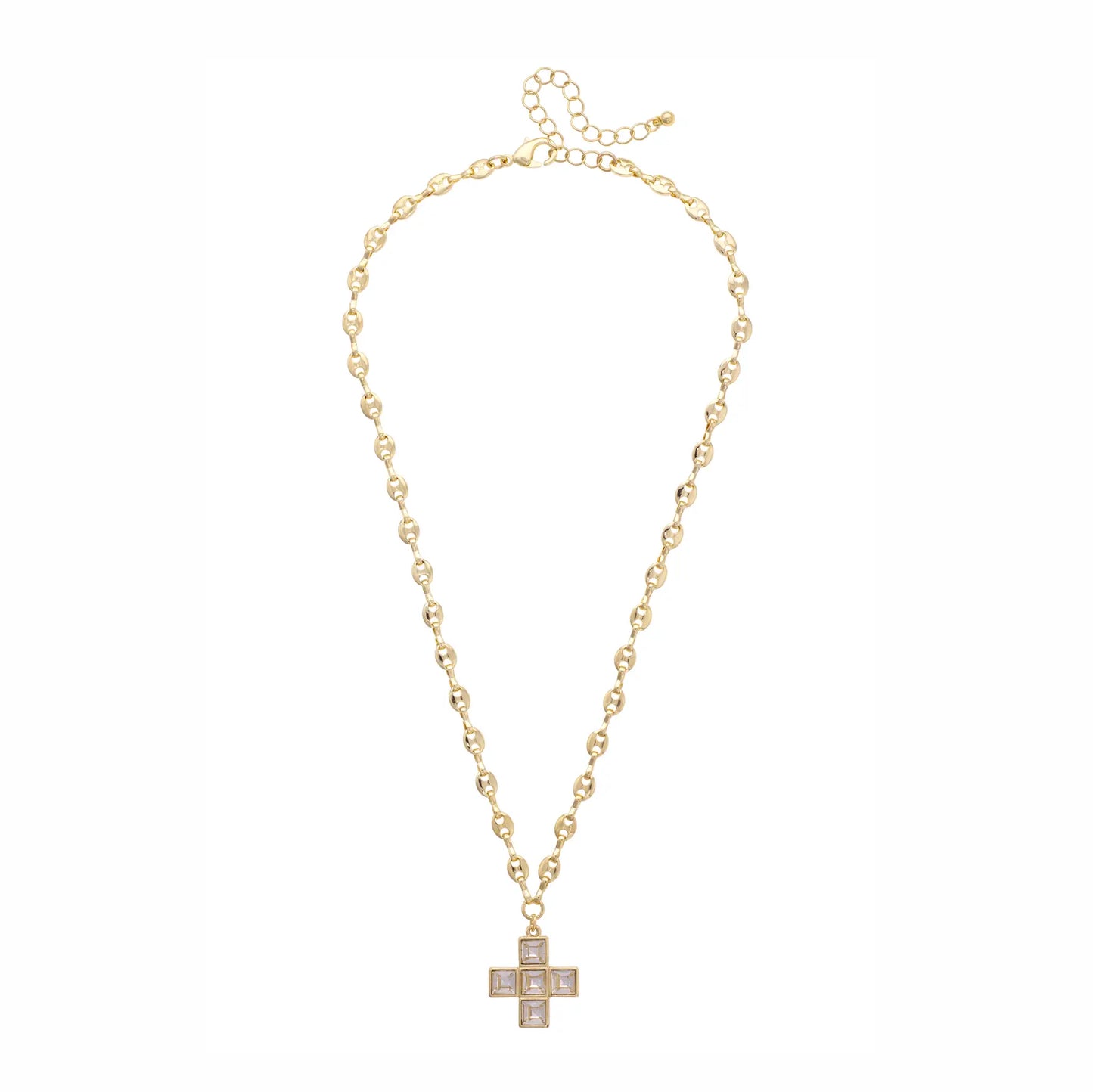 Theodora Rhinestone Cross Necklace