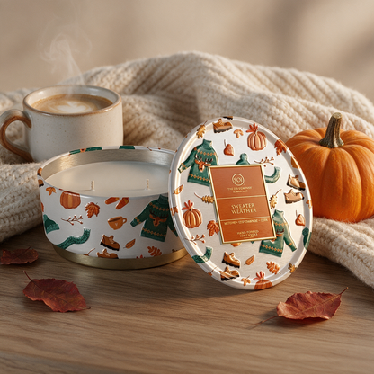 Sweater Weather Embossed Luxe 12oz  Tin