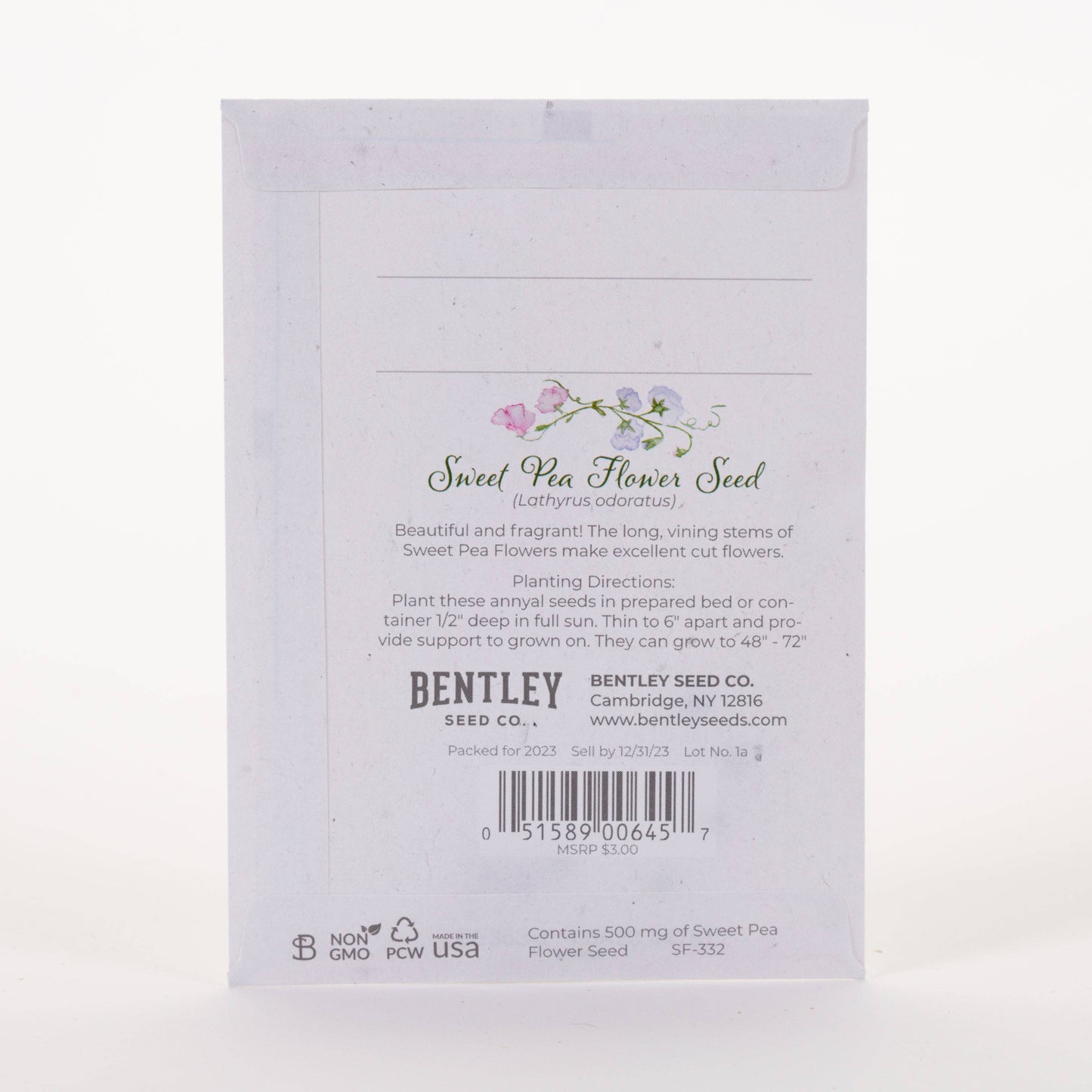Happy Birthday Sweet Pea - Sweet Pea Seed Packets