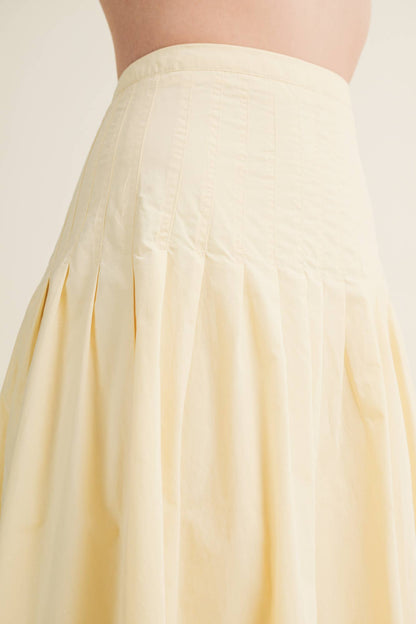 POPLIN SKIRT WITH PLEATED DETAILS