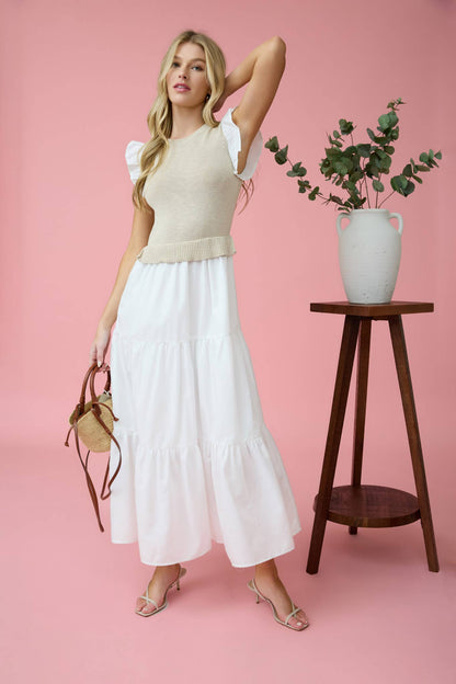 SWEATER VEST MIDI DRESS