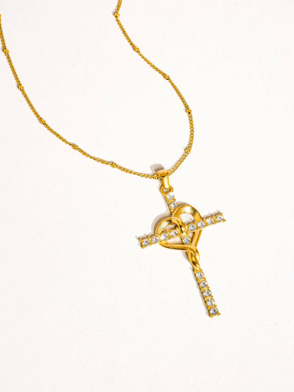 Hermine Cross Heart Necklace