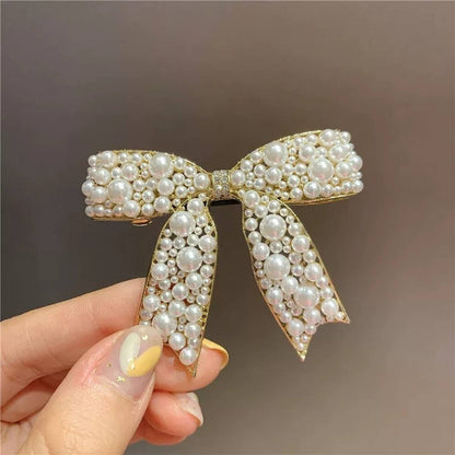 Pearl Bow Hair Clip