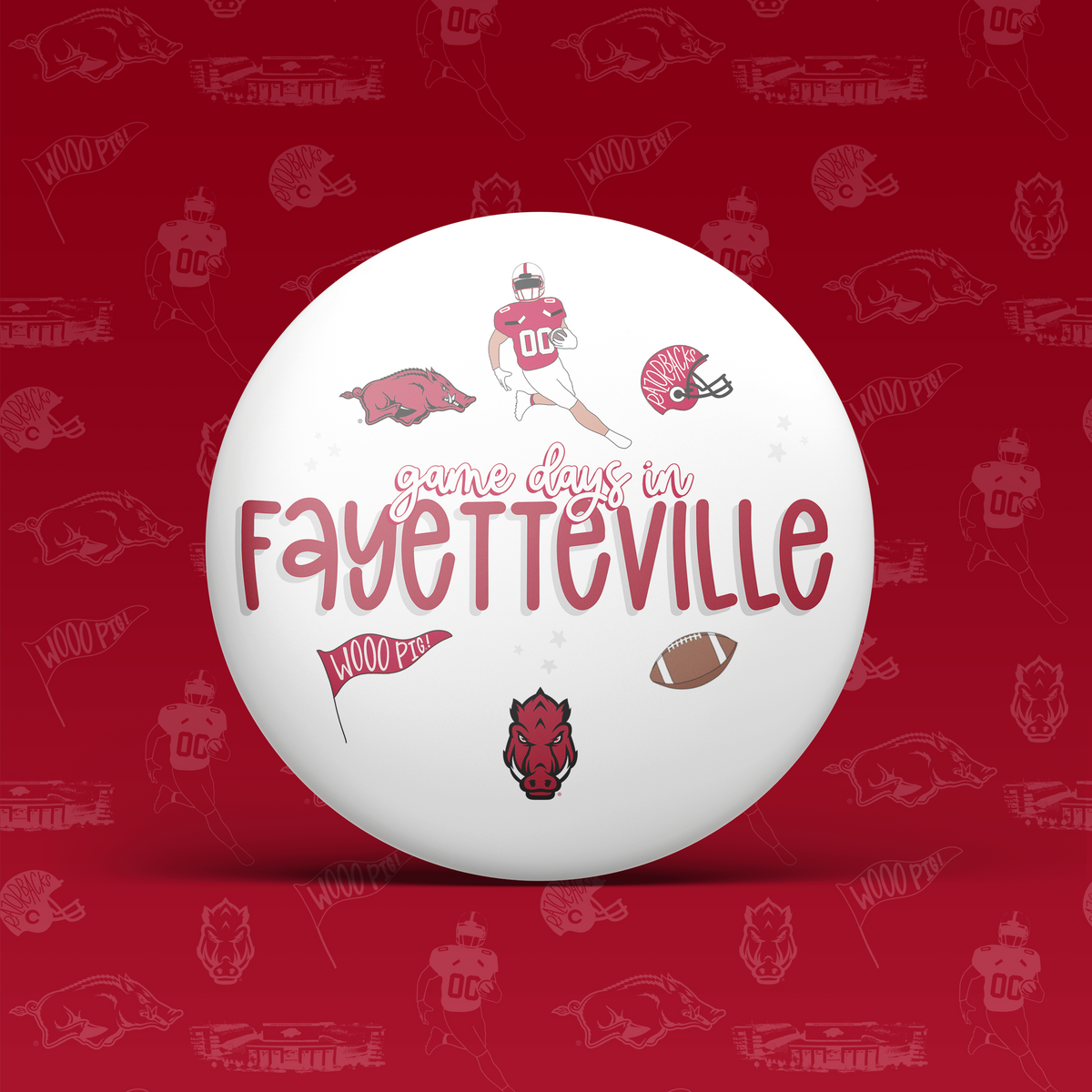 Arkansas Game Day Tailgate Buttons | Game Day Pins