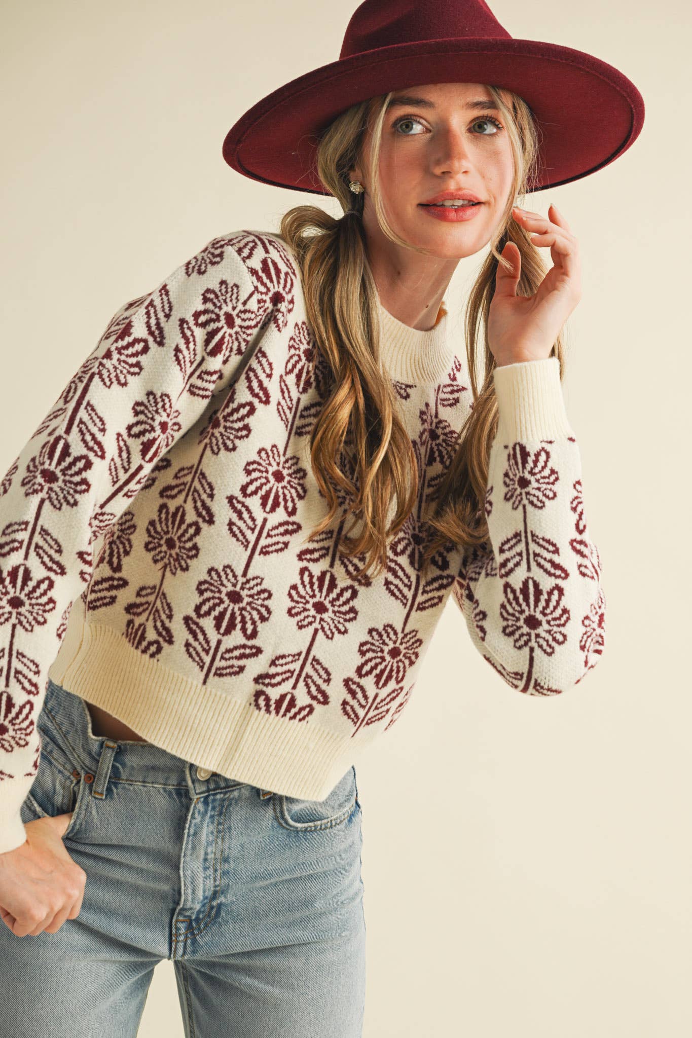 Floral Pattern Sweater