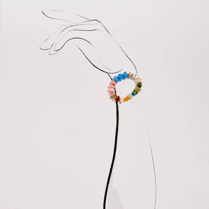 7.25 Mixed Colorful Resin Bead Stretch Bracelet
