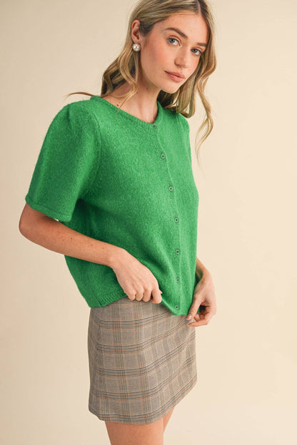 PUFF SLEEVE CARDIGAN