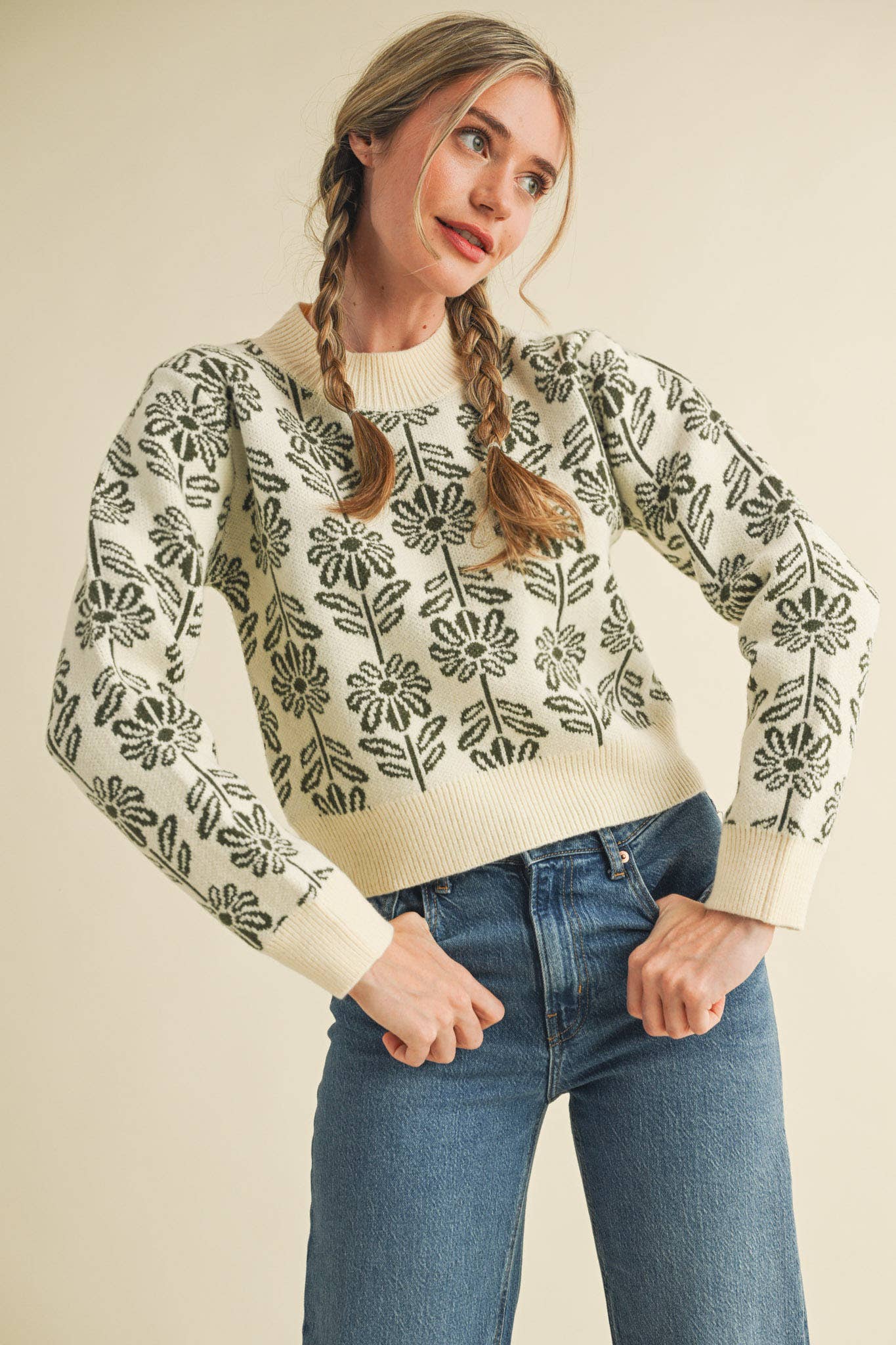 Floral Pattern Sweater
