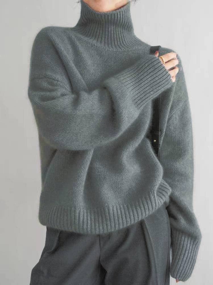 Soft Slouchy Turtleneck Knitted Sweater