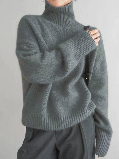 Soft Slouchy Turtleneck Knitted Sweater