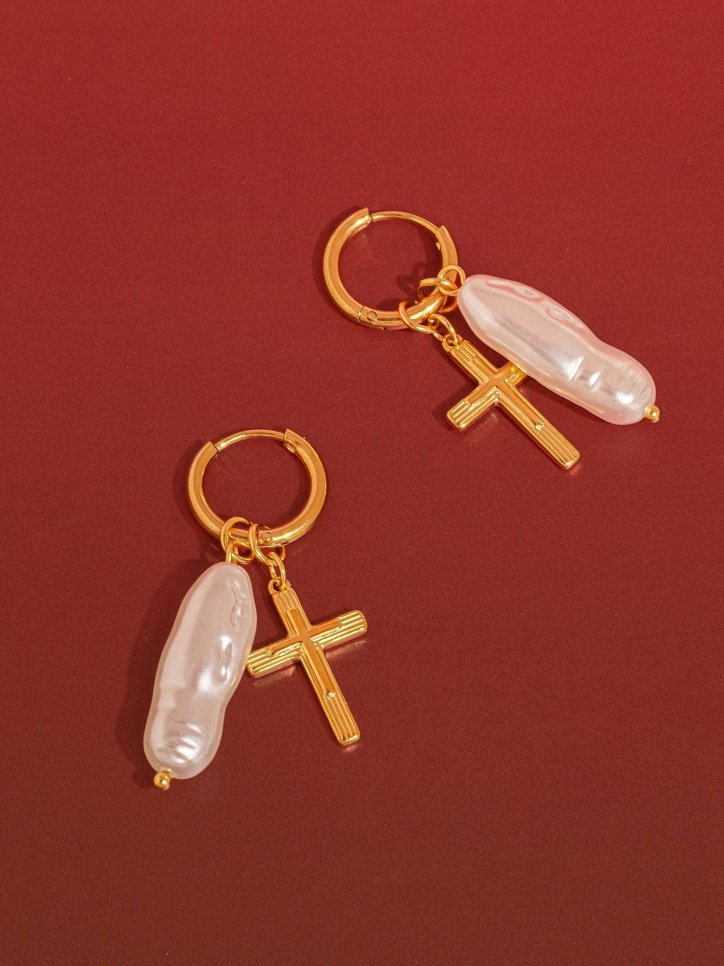 Bréline Cross Pearl Drops