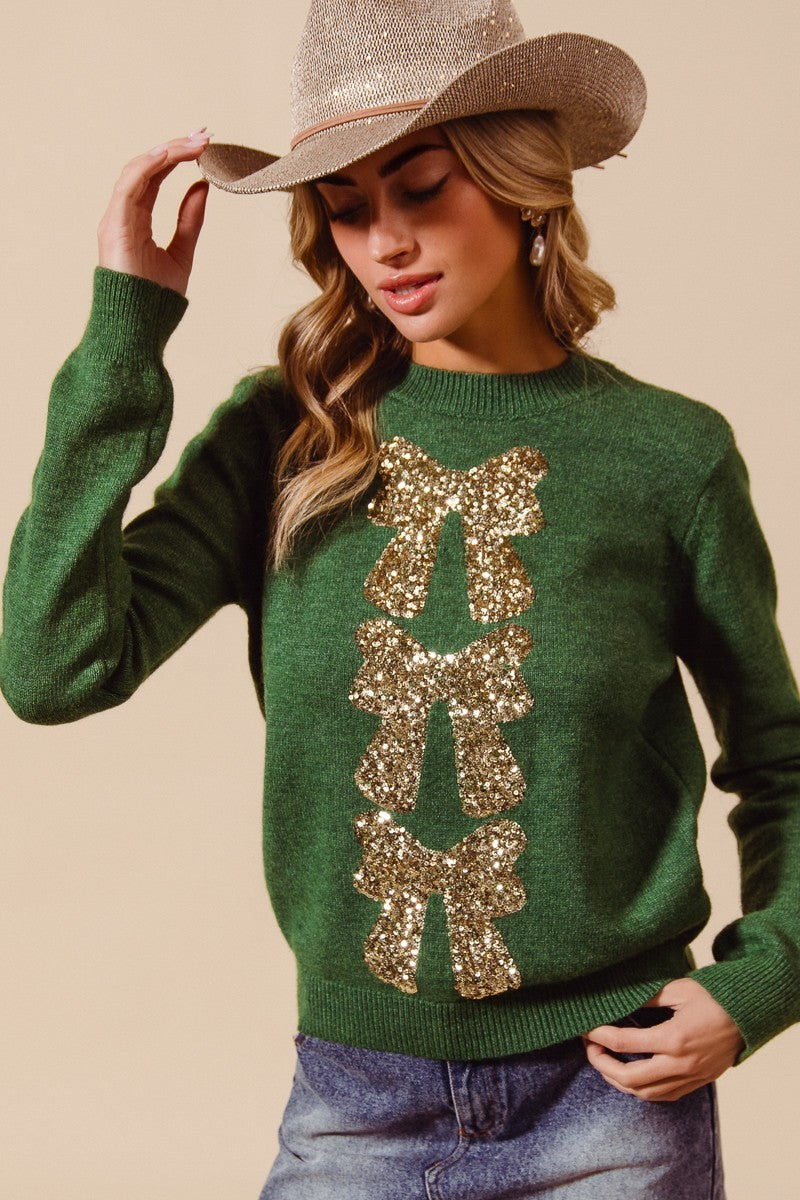 Sequin Bow Sweater