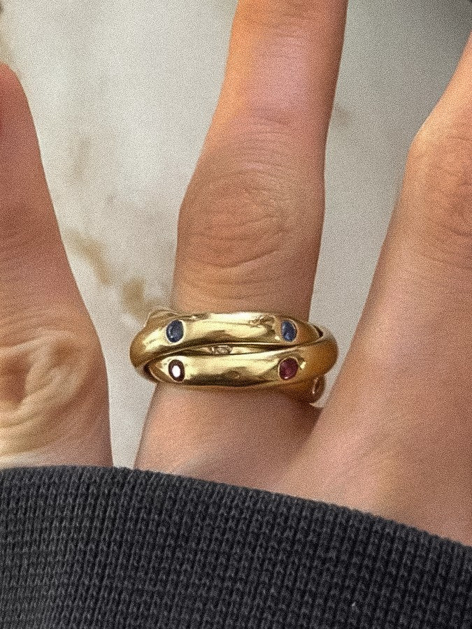 18k Gold Multi Stone Wrap Ring