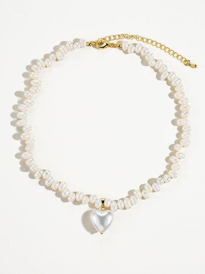 Classic Pearl Heart Choker