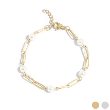Pearl Paperclip Bracelet