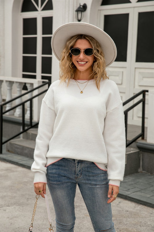 Reversible Back Bow Applique Sweater