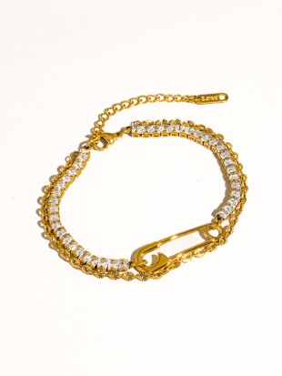 Rhinestone Clip Bracelet