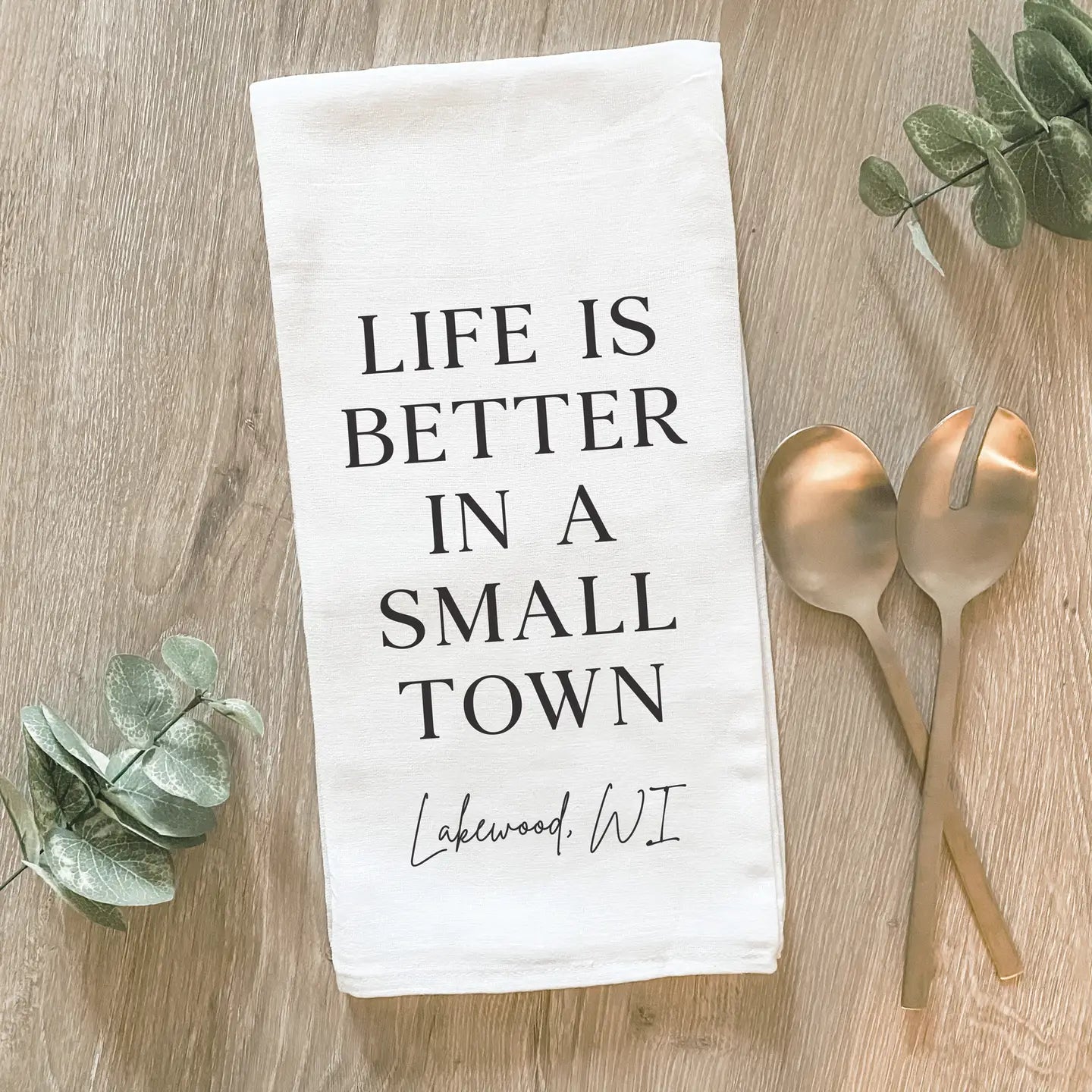 Small Town Fayetteville AR Tea Towel