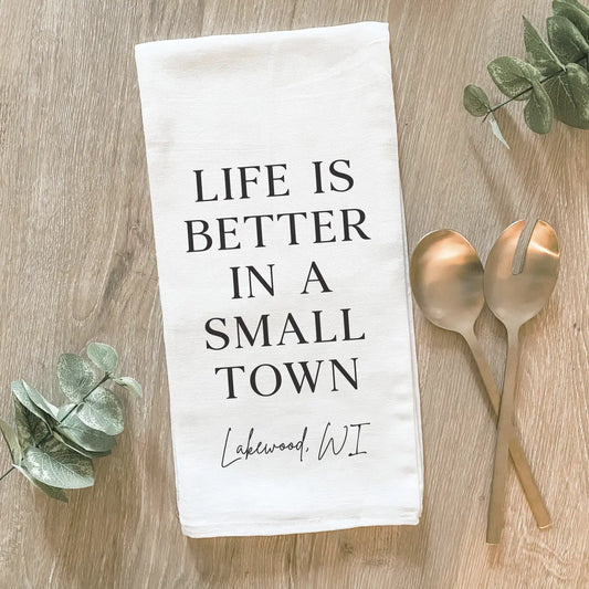Small Town Fayetteville AR Tea Towel