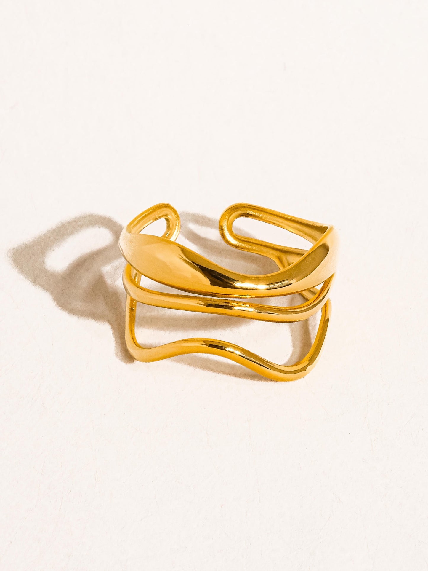 18k Gold Squiggle Abstract Ring