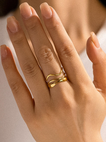 18k Gold Squiggle Abstract Ring