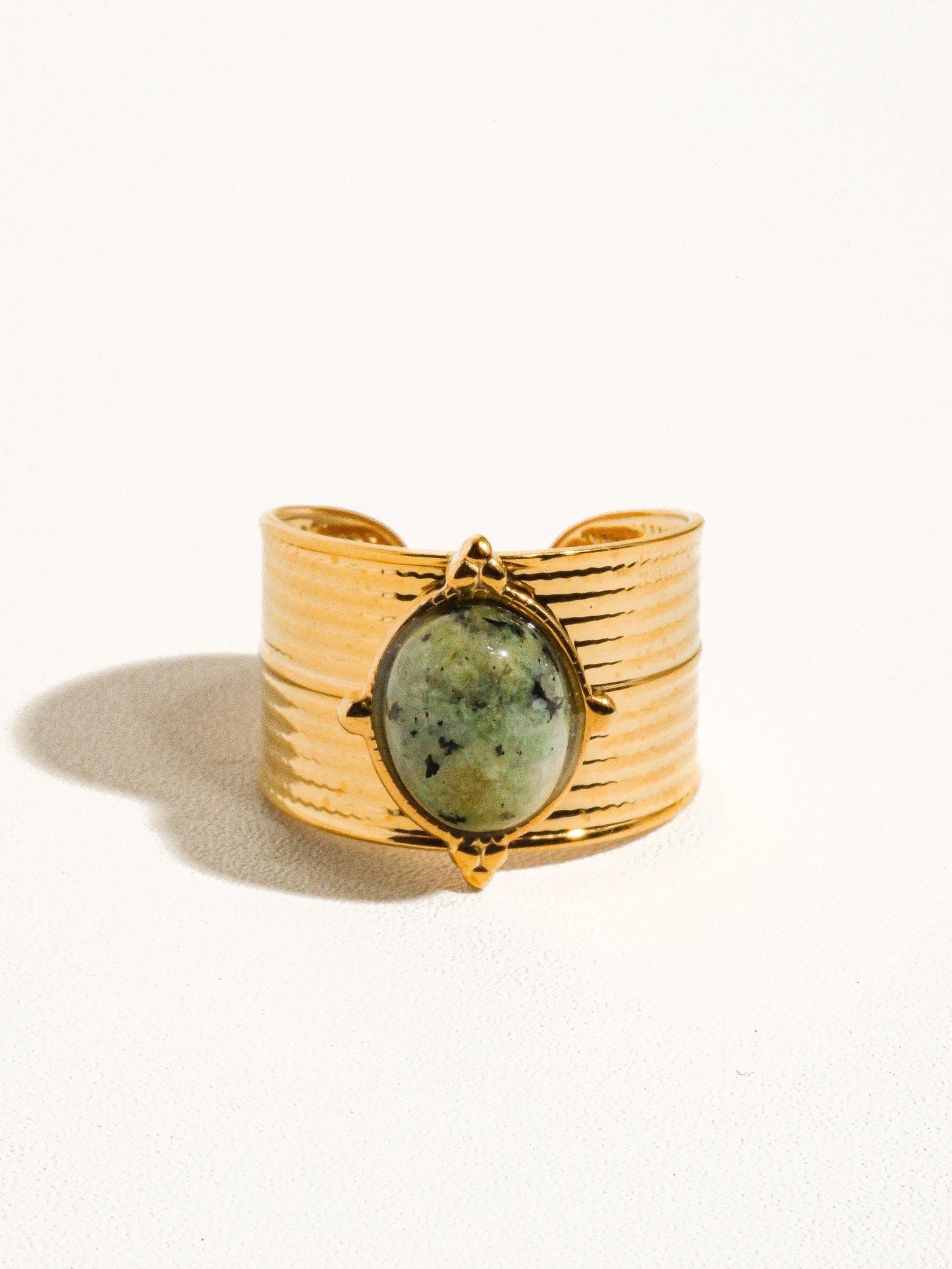 18k Gold Stone Bold Adjustable Ring