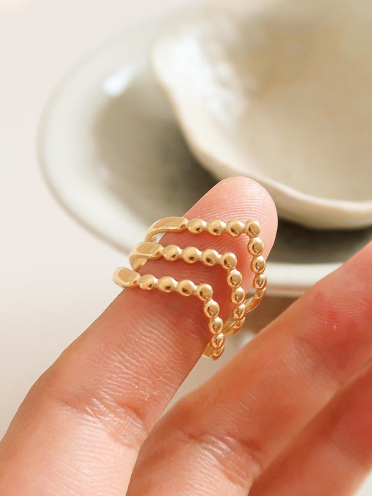 Tri-layered Stackable Adjustable Ring