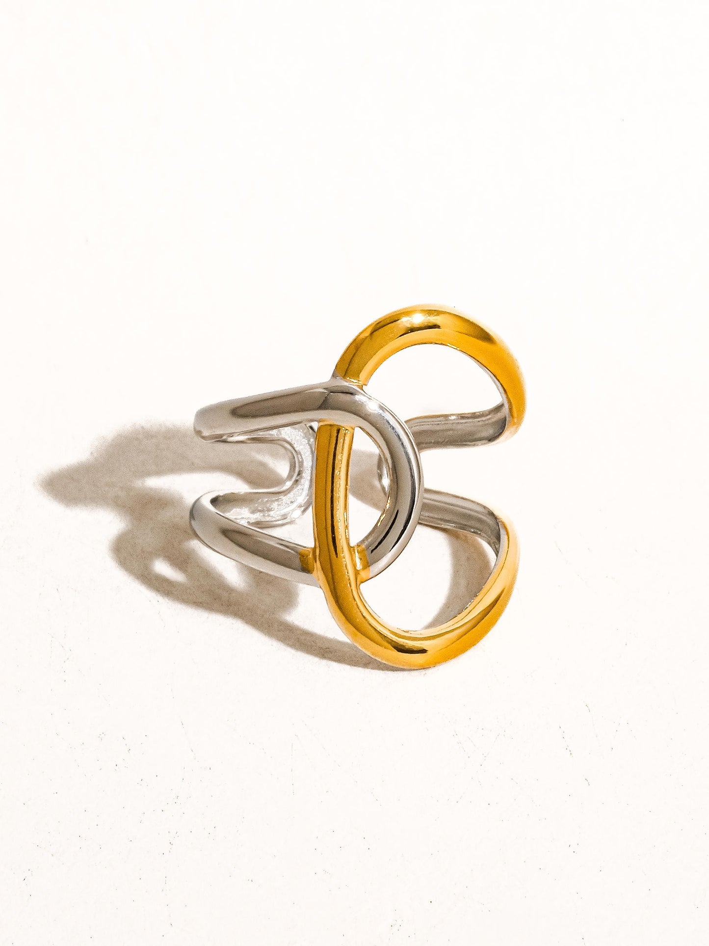 18k Gold Abstract Two Tone Ring